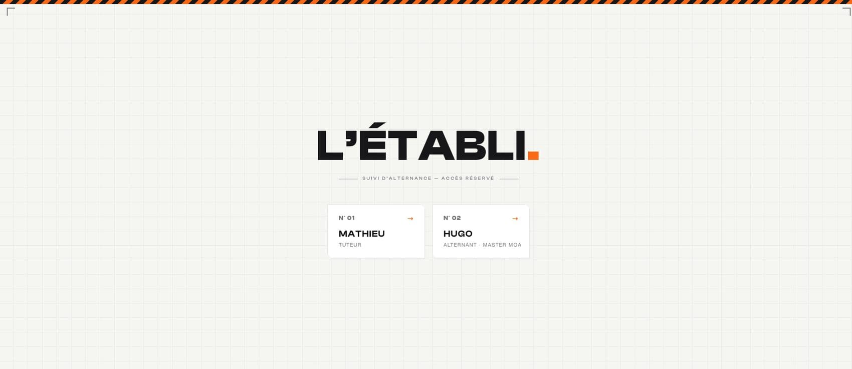 L'Établi — Accès par rôle : le tuteur et l’alternant n’ouvrent pas la même application